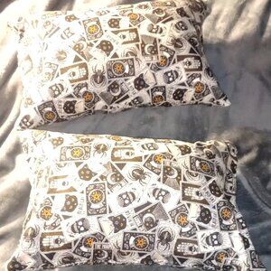 halloween pillows, set of 2 goth punk metal horror occult